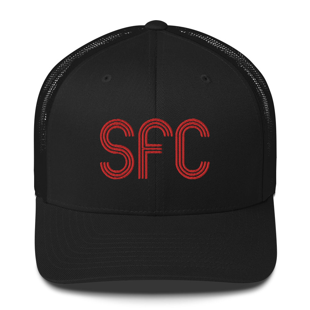 Black SFC Stripes Trucker Cap