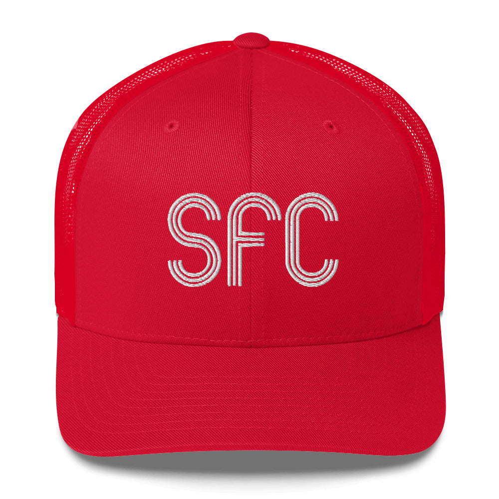 Red SFC Stripes Trucker Cap